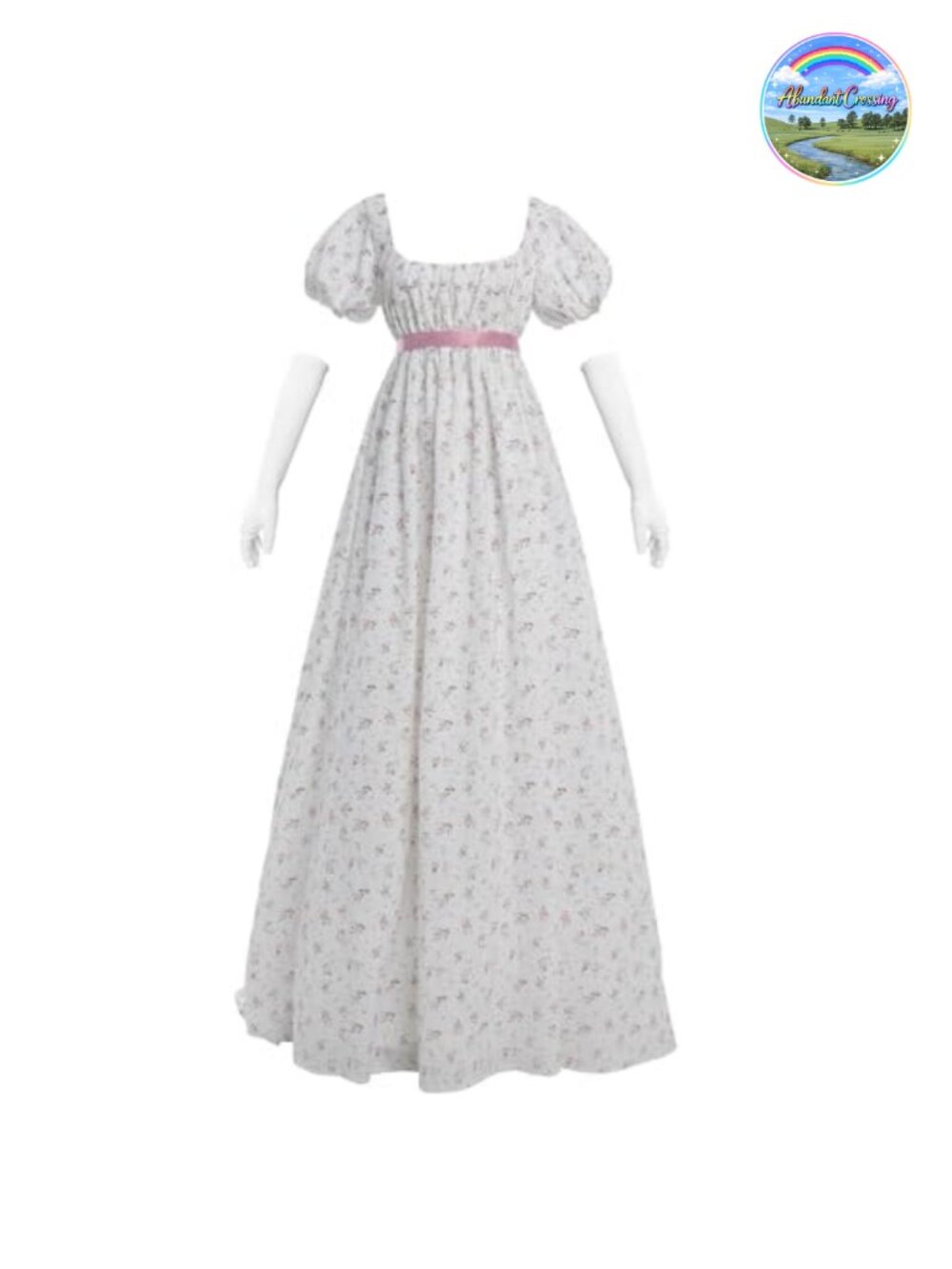 Regency Dress 100% Cotton Empire Waist Cosplay Costume